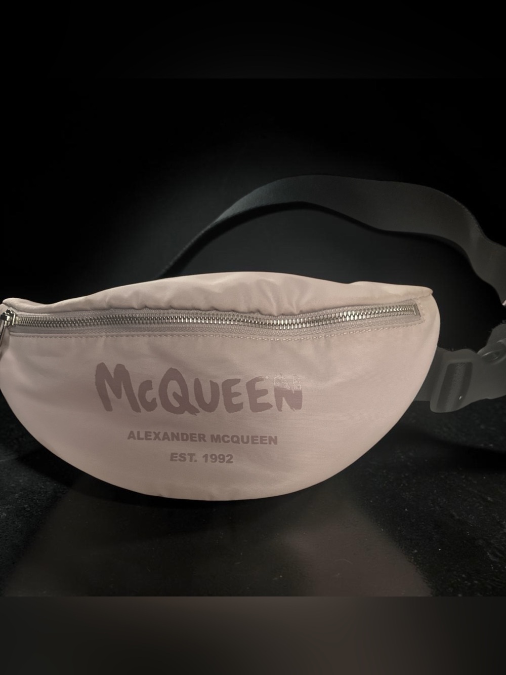 Alexander McQueen Graffiti Logo Belt Bag- Lavender - dust bag included